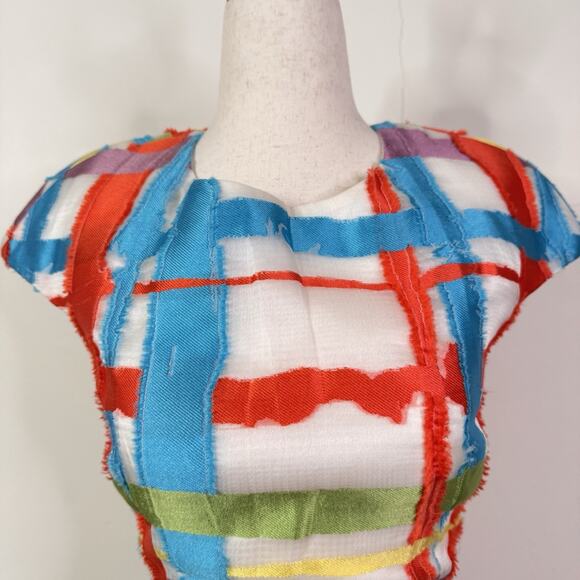 Andrew Gn Runway Dress SS15 Multicolor Abstract Print Silk Blend Mini 36 NWT - Picture 3 of 14